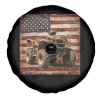 American Flag Quad 4 Wheeler Spare Tire Cover Vintage Retro Cool ATV Quadrider Off Road Clothing - Wonder Print Shop