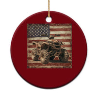 American Flag Quad 4 Wheeler Ceramic Ornament Vintage Retro Cool ATV Quadrider Off Road Clothing - Wonder Print Shop