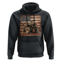American Flag Quad 4 Wheeler Hoodie Vintage Retro Cool ATV Quadrider Off Road Clothing - Wonder Print Shop