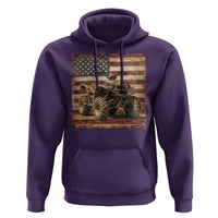 American Flag Quad 4 Wheeler Hoodie Vintage Retro Cool ATV Quadrider Off Road Clothing - Wonder Print Shop