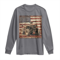 American Flag Quad 4 Wheeler Long Sleeve Shirt Vintage Retro Cool ATV Quadrider Off Road Clothing - Wonder Print Shop