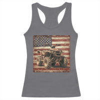 American Flag Quad 4 Wheeler Racerback Tank Top Vintage Retro Cool ATV Quadrider Off Road Clothing - Wonder Print Shop