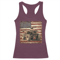 American Flag Quad 4 Wheeler Racerback Tank Top Vintage Retro Cool ATV Quadrider Off Road Clothing - Wonder Print Shop