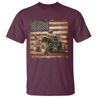 American Flag Quad 4 Wheeler T Shirt Vintage Retro Cool ATV Quadrider Off Road Clothing - Wonder Print Shop