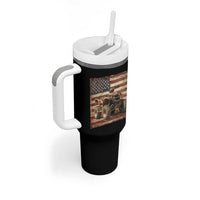 American Flag Quad 4 Wheeler Tumbler With Handle Vintage Retro Cool ATV Quadrider Off Road Clothing - Wonder Print Shop