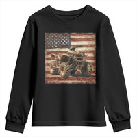 American Flag Quad 4 Wheeler Youth Sweatshirt Vintage Retro Cool ATV Quadrider Off Road Clothing - Wonder Print Shop