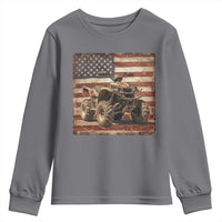 American Flag Quad 4 Wheeler Youth Sweatshirt Vintage Retro Cool ATV Quadrider Off Road Clothing - Wonder Print Shop