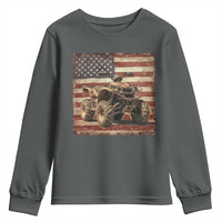 American Flag Quad 4 Wheeler Youth Sweatshirt Vintage Retro Cool ATV Quadrider Off Road Clothing - Wonder Print Shop