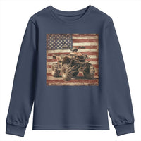 American Flag Quad 4 Wheeler Youth Sweatshirt Vintage Retro Cool ATV Quadrider Off Road Clothing - Wonder Print Shop