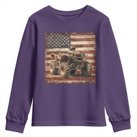 American Flag Quad 4 Wheeler Youth Sweatshirt Vintage Retro Cool ATV Quadrider Off Road Clothing - Wonder Print Shop