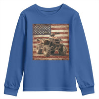 American Flag Quad 4 Wheeler Youth Sweatshirt Vintage Retro Cool ATV Quadrider Off Road Clothing - Wonder Print Shop