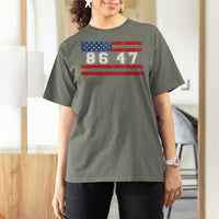 86 47 T Shirt For Women Impeach 47th President US Flag 8647