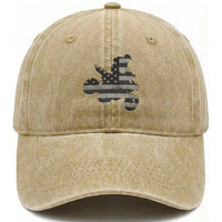 Cool ATV Washed Cotton Baseball Cap Quad 4 Wheeler ATV Riding American Flag