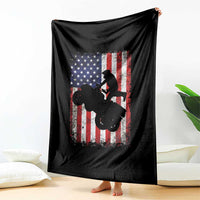 Cool ATV American Flag Throw Blanket Retro Quad 4 Wheeler ATV Riding Quadrider Off Road - Wonder Print Shop