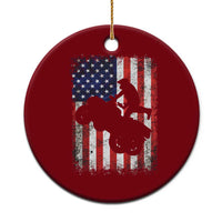 Cool ATV American Flag Ceramic Ornament Retro Quad 4 Wheeler ATV Riding Quadrider Off Road - Wonder Print Shop