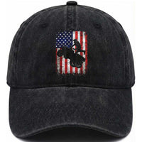 Cool ATV American Flag Washed Cotton Baseball Cap Retro Quad 4 Wheeler ATV Riding Quadrider Off Road