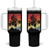 Vintage All-Terrain Vehicles Tumbler With Handle Retro 4 Wheeler ATV Riding Quadrider - Wonder Print Shop