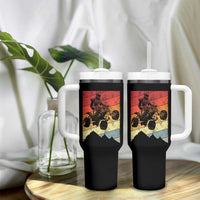 Vintage All-Terrain Vehicles Tumbler With Handle Retro 4 Wheeler ATV Riding Quadrider - Wonder Print Shop
