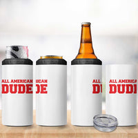 4th of July All American Dude 4 in 1 Can Cooler Tumbler - Wonder Print Shop