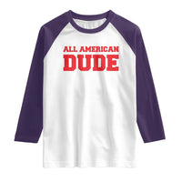 4th of July All American Dude Raglan Shirt - Wonder Print Shop