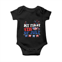 Newborn My First 4th of July Baby Onesie Groovy Baby Infant Neutral Outfits Stars Stripe - Wonder Print Shop