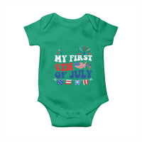 Newborn My First 4th of July Baby Onesie Groovy Baby Infant Neutral Outfits Stars Stripe - Wonder Print Shop
