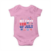 Newborn My First 4th of July Baby Onesie Groovy Baby Infant Neutral Outfits Stars Stripe - Wonder Print Shop