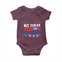 Newborn My First 4th of July Baby Onesie Groovy Baby Infant Neutral Outfits Stars Stripe - Wonder Print Shop