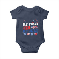 Newborn My First 4th of July Baby Onesie Groovy Baby Infant Neutral Outfits Stars Stripe - Wonder Print Shop