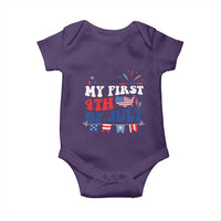 Newborn My First 4th of July Baby Onesie Groovy Baby Infant Neutral Outfits Stars Stripe - Wonder Print Shop