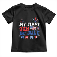 Newborn My First 4th of July Toddler T Shirt Groovy Baby Infant Neutral Outfits Stars Stripe - Wonder Print Shop