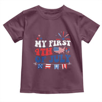 Newborn My First 4th of July Toddler T Shirt Groovy Baby Infant Neutral Outfits Stars Stripe - Wonder Print Shop