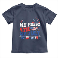 Newborn My First 4th of July Toddler T Shirt Groovy Baby Infant Neutral Outfits Stars Stripe - Wonder Print Shop