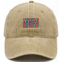 Everyone In America Parties On My Birthday Washed Cotton Baseball Cap 4th Of July Birthday Party