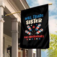 Trade Sister For Firecrackers Garden Flag Funny Boys 4th Of July Kids Patriotic - Wonder Print Shop