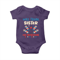 Trade Sister For Firecrackers Baby Onesie Funny Boys 4th Of July Kids Patriotic - Wonder Print Shop