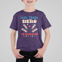 Trade Sister For Firecrackers T Shirt For Kid Funny Boys 4th Of July Kids Patriotic - Wonder Print Shop
