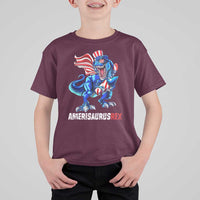 Dinosaur 4th of July T Shirt For Kid Funny Boys Kids Patriotic - Wonder Print Shop