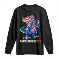 Dinosaur 4th of July Long Sleeve Shirt Funny Boys Kids Patriotic - Wonder Print Shop