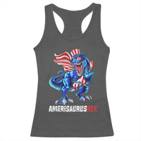 Dinosaur 4th of July Racerback Tank Top Funny Boys Kids Patriotic - Wonder Print Shop