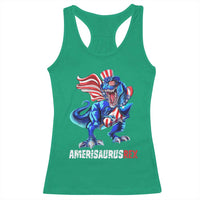 Dinosaur 4th of July Racerback Tank Top Funny Boys Kids Patriotic - Wonder Print Shop