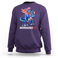 Dinosaur 4th of July Sweatshirt Funny Boys Kids Patriotic - Wonder Print Shop