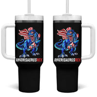 Dinosaur 4th of July Tumbler With Handle Funny Boys Kids Patriotic - Wonder Print Shop