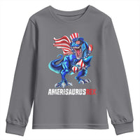 Dinosaur 4th of July Youth Sweatshirt Funny Boys Kids Patriotic - Wonder Print Shop