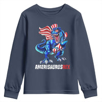 Dinosaur 4th of July Youth Sweatshirt Funny Boys Kids Patriotic - Wonder Print Shop