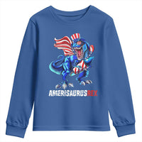 Dinosaur 4th of July Youth Sweatshirt Funny Boys Kids Patriotic - Wonder Print Shop