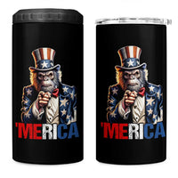 Bigfoot Merica 4 in 1 Can Cooler Tumbler American Flag Patriotic 4th Of July Uncle Sam - Wonder Print Shop
