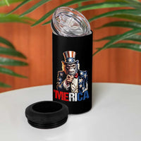 Bigfoot Merica 4 in 1 Can Cooler Tumbler American Flag Patriotic 4th Of July Uncle Sam - Wonder Print Shop