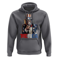 Bigfoot Merica Hoodie American Flag Patriotic 4th Of July Uncle Sam - Wonder Print Shop