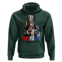 Bigfoot Merica Hoodie American Flag Patriotic 4th Of July Uncle Sam - Wonder Print Shop